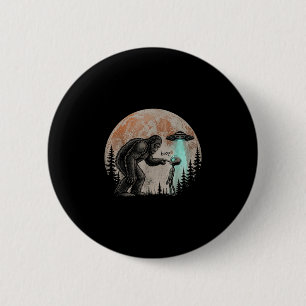 Lustiger Bigfoot-Alien Boop UFO Sasquatch Retro Mo Button
