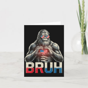 Lustiger Bigfoot Bruder Herz Amerikanische Flagge Karte