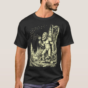 Lustiger Bigfoot, der Löwenzahn ausbläst, vintage  T-Shirt