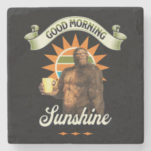 Lustiger Bigfoot-Kaffee-Morgenhumor Steinuntersetzer