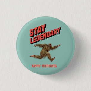 Lustiger Bigfoot Laufmotivation Button
