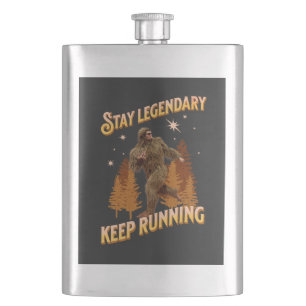 Lustiger Bigfoot Laufmotivation Flachmann