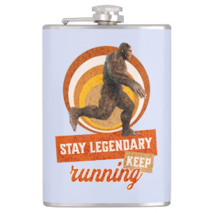 Lustiger Bigfoot Laufmotivation Flachmann