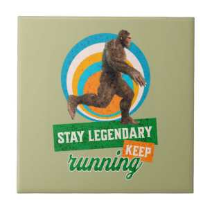 Lustiger Bigfoot Laufmotivation Fliese