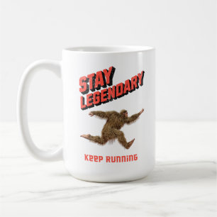 Lustiger Bigfoot Laufmotivation Kaffeetasse