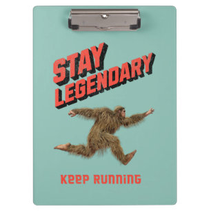 Lustiger Bigfoot Laufmotivation Klemmbrett