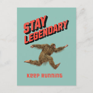 Lustiger Bigfoot Laufmotivation Postkarte