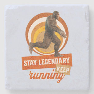Lustiger Bigfoot Laufmotivation Steinuntersetzer