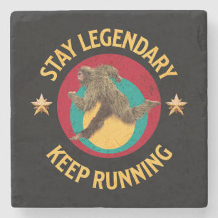 Lustiger Bigfoot Laufmotivation Steinuntersetzer