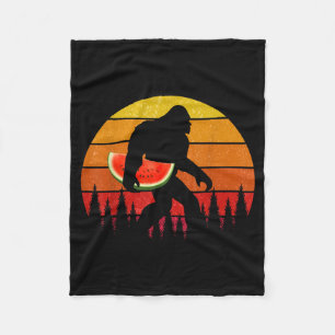 Lustiger Bigfoot mit Wassermelonen-Scheibe Melone Fleecedecke
