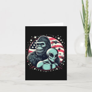Lustiger Bigfoot Sasquatch Alien Amp Bigfoot USA-F Karte