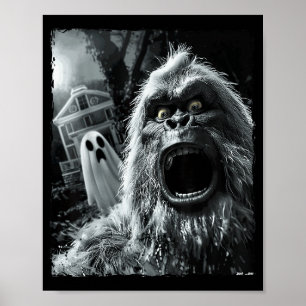 Lustiger Bigfoot Sasquatch Halloween Poster