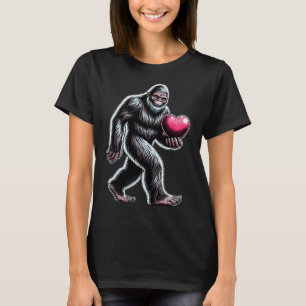 Lustiger Bigfoot Sasquatch Herz Männer Kinder Jung T-Shirt