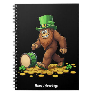 Lustiger Bigfoot Sasquatch Shamrock St. Patrick's Notizblock