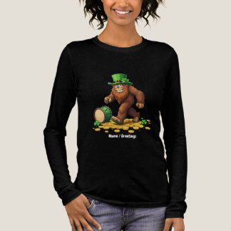 Lustiger Bigfoot Sasquatch Shamrock St. Patrick's Tri-Blend Shirt
