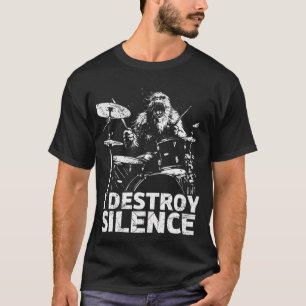 Lustiger Bigfoot spielt Schlagzeug Drummer ich zer T-Shirt