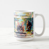 Lustiger Bigfoot UFO Ostern | Süße Katze Hase Self
