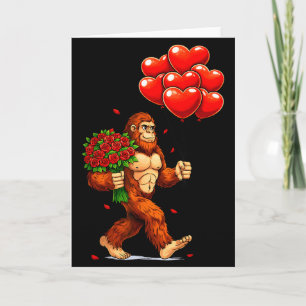 Lustiger Bigfoot Valentinstag Liebesherzen Sasquat Karte