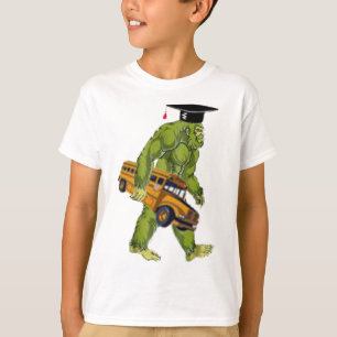 Lustiger Bigfoot zurück zu SchulShirt-Geschenk für T-Shirt