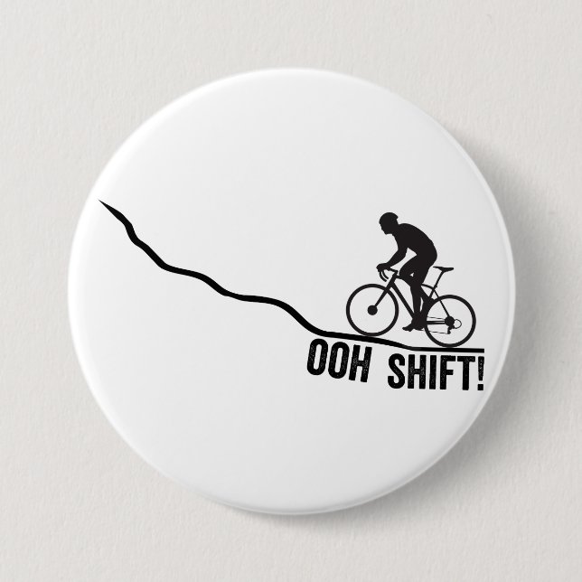 Lustiger Biker benutzt Schalthebel Button (Vorderseite)