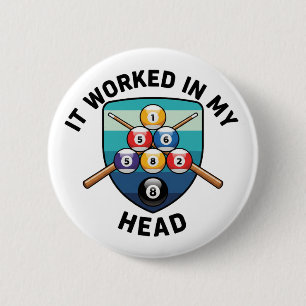 Lustiger Billardspieler Cue Sports Humor Geschenk Button