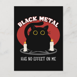 Lustiger Black Metal Satanischer Katzen-Spruch Postkarte