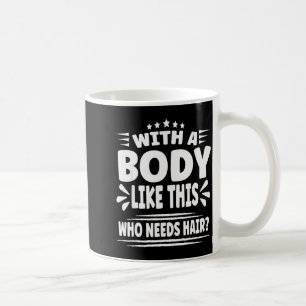 Lustiger Blad-Mann-Macherz mit einem Körper wie di Kaffeetasse