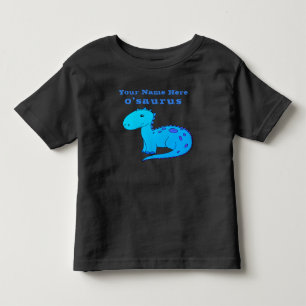 Lustiger blauer Dinosaurier mit Kinds Namen Kleinkind T-shirt