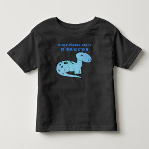 Lustiger blauer Dinosaurier mit Kinds Namen Kleinkind T-shirt