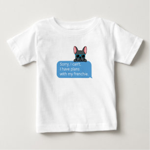 Lustiger blauer französischer Bulldogge Baby T-shirt
