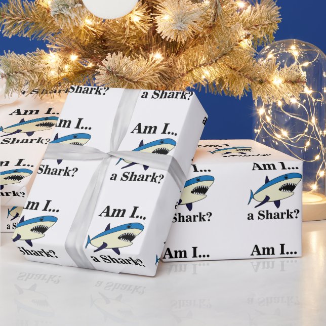 Lustiger Blauer Hai Geschenkpapier (Feiertage)