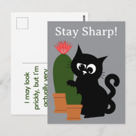 Lustiger Bleib-Scharf-Kaktus individuell  Postkarte