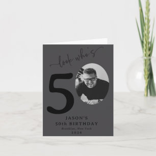 Lustiger Blick Wer ist 50 Stylisch 50. Geburtstag Karte