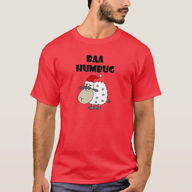 Lustiger Blökenhumbug-WeihnachtsCartoon T-Shirt (Vorderseite)