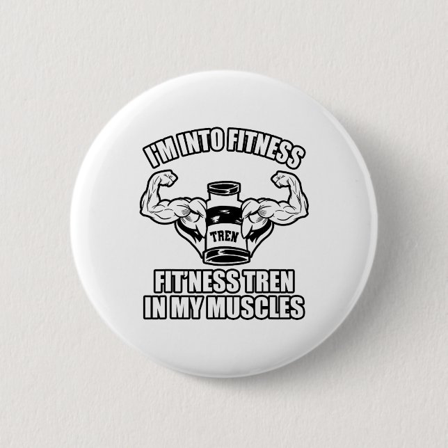 Lustiger Bodybuilder  Button (Vorderseite)