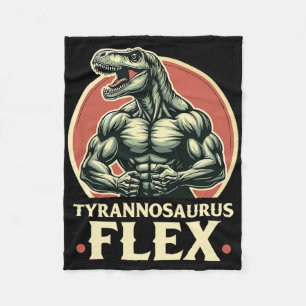 Lustiger Bodybuilder Tyrannosaurus Flex Gym T-rex Fleecedecke
