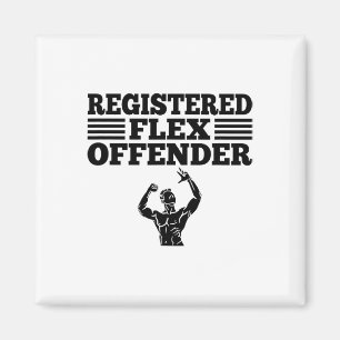 Lustiger Bodybuilding-Workout registrierter Flex-O Magnet