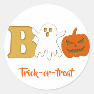 Lustiger Boo Halloween-Aufkleber Runder Aufkleber