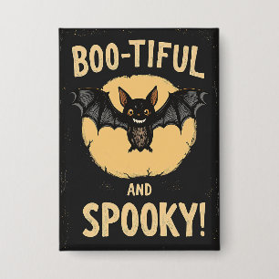 Lustiger Boo-tschöner und gruseliger Halloween-Fle Button
