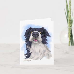 Lustiger Border Collie Cartoon Karte