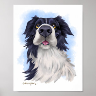 Lustiger Border Collie Cartoon  Poster