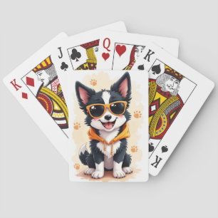 Lustiger Border Collie Kawaii Hund Spielkarten