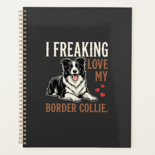 Lustiger Border Collie Liebes Hund Planer