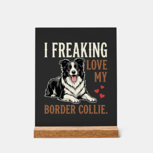 Lustiger Border Collie Liebt Hund Acrylschild