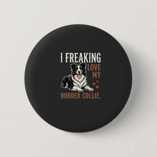 Lustiger Border Collie Liebt Hund Button