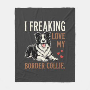 Lustiger Border Collie Liebt Hund Fleecedecke