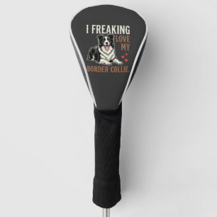Lustiger Border Collie Liebt Hund Golf Headcover