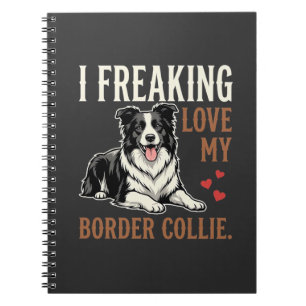Lustiger Border Collie Liebt Hund Notizblock
