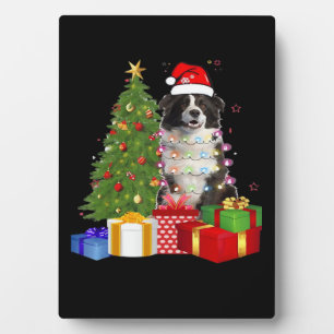 Lustiger Border Collie Weihnachtsbaum Frohe Weihna Fotoplatte