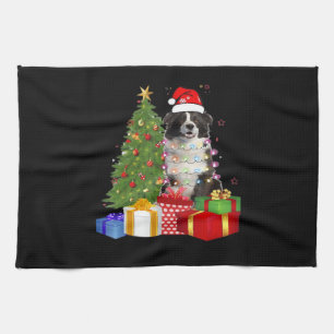 Lustiger Border Collie Weihnachtsbaum Frohe Weihna Geschirrtuch